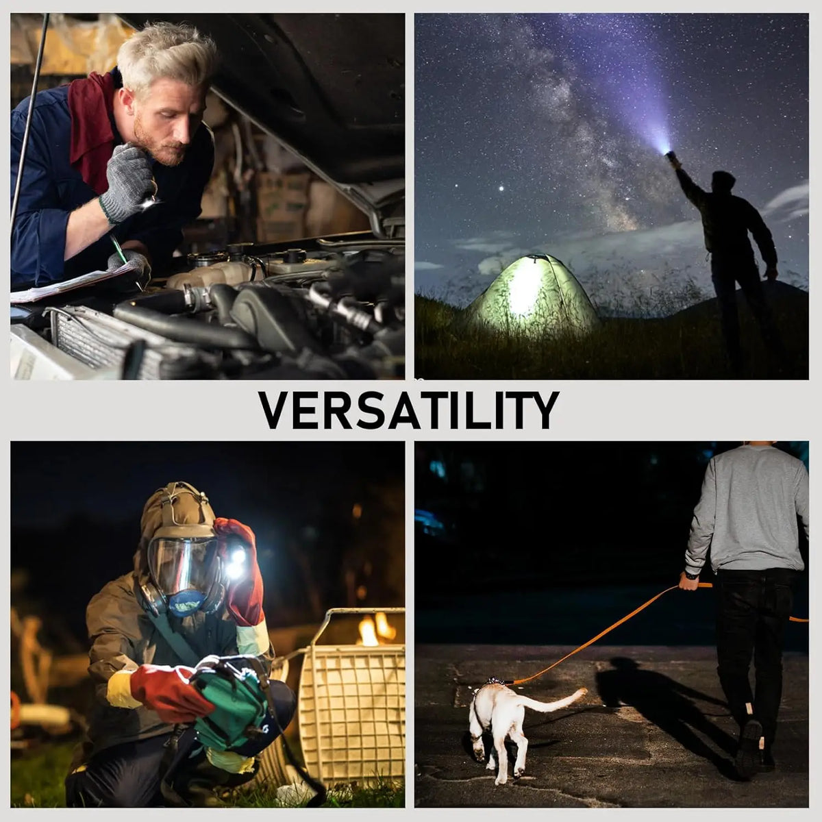 Tactical Rechargeable Flashlight 2800 Lumens USB-C IPX8 EDC Torch 21700 Battery for Camping Hunting Fishing