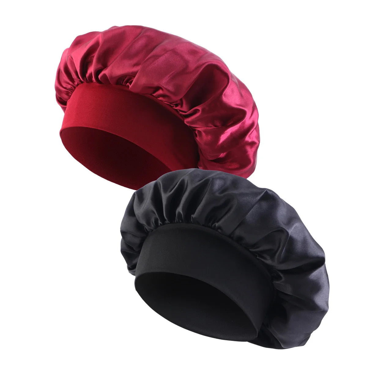 Women's Satin Wide-Brim Sleep Bonnet – Elastic Hair Care Night Cap, One Size