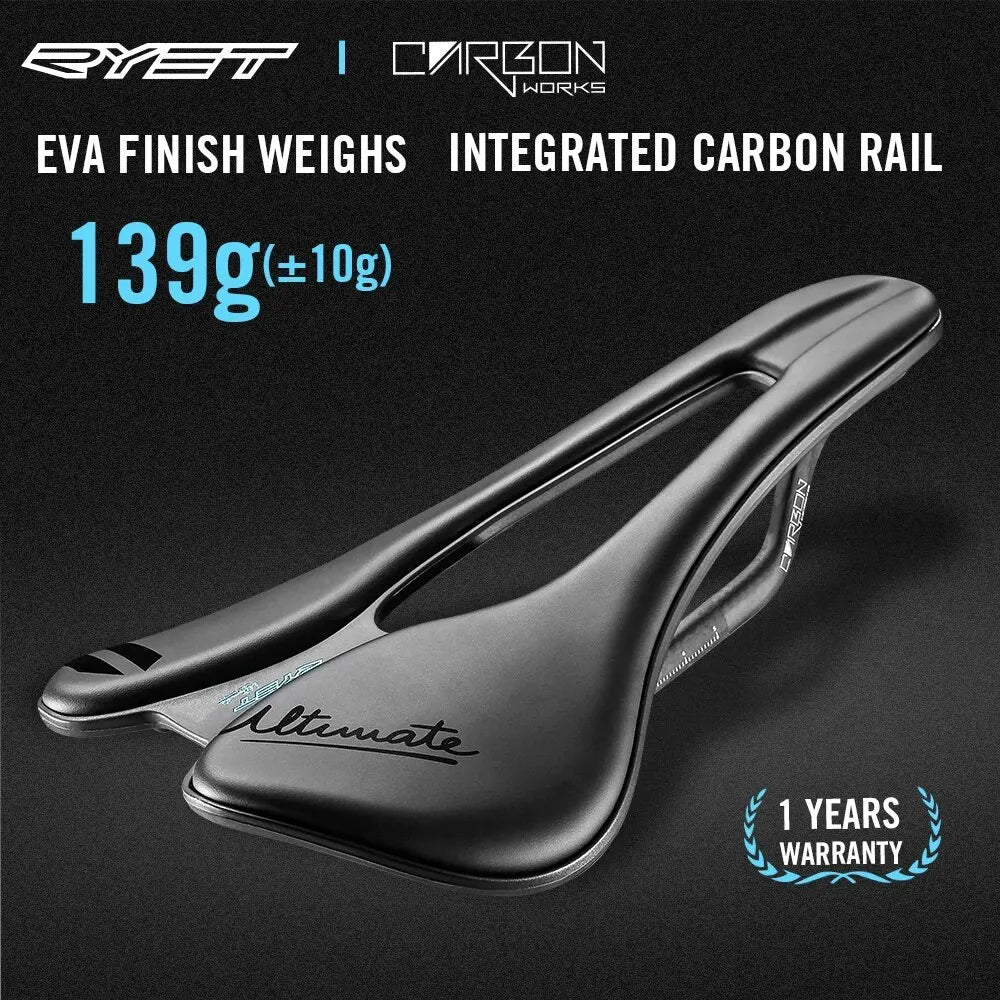 3D Printed Ultralight Carbon EVA Bike Saddle 245 x 145mm (9.65 x 5.71 in) for Road, MTB & Gravel