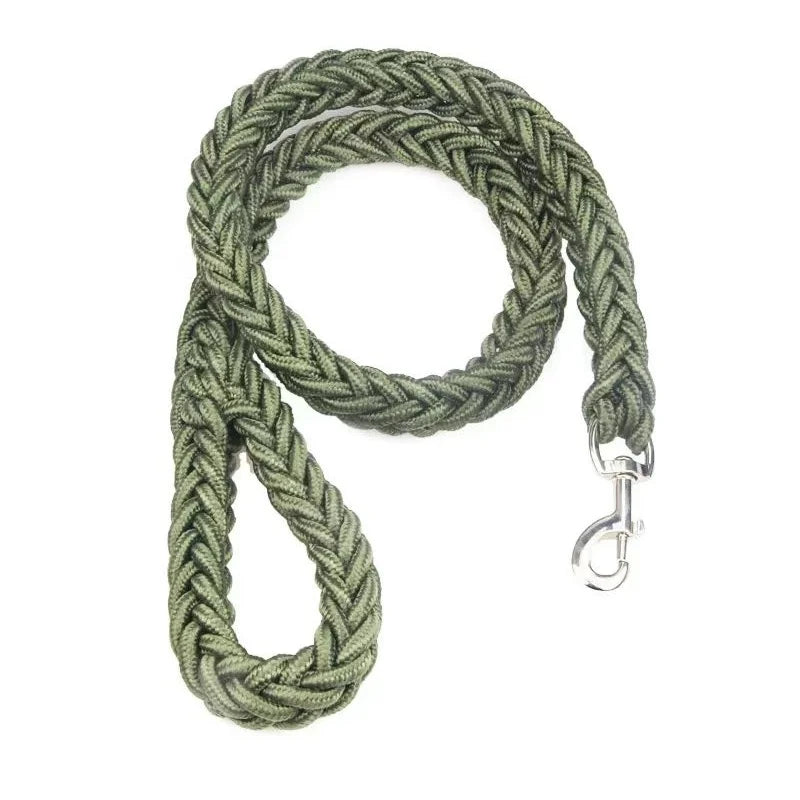 Large Nylon Braided Dog Leash 115cm (45.3in) Thick 2.0cm Rope Lead for Bulldog Rottweiler Hound