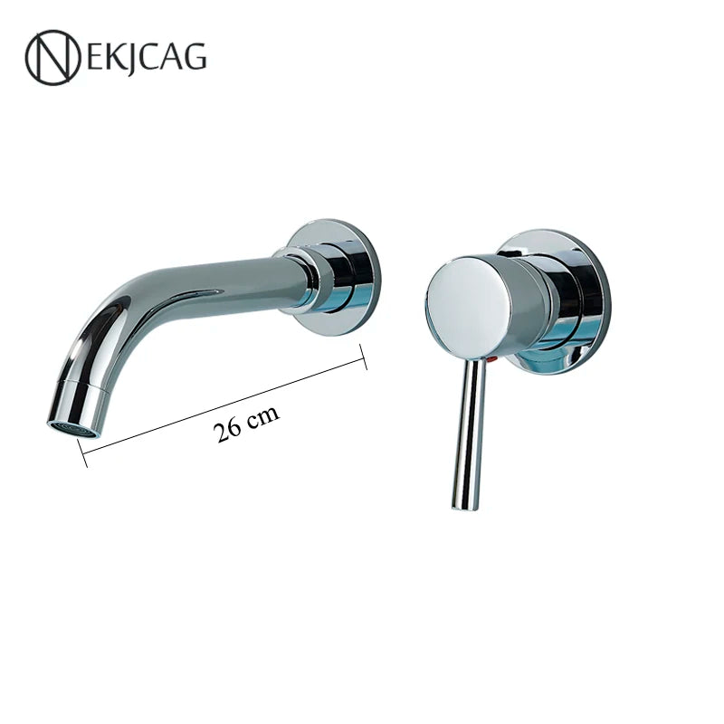 Wall-Mount Single-Handle Basin Faucet – Polished Gold, Matte Black or Chrome Bathroom Sink Mixer (Hot & Cold)