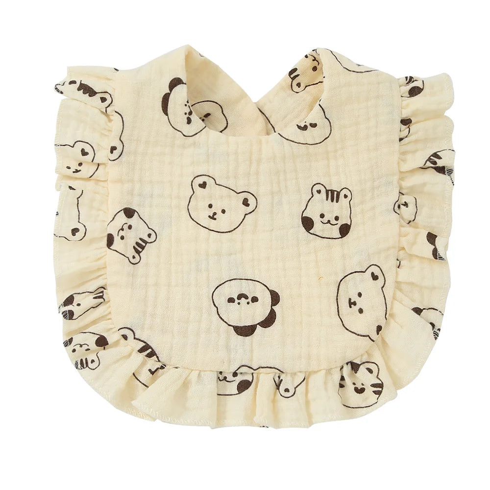 Muslin Cotton Baby Bibs & Burp Cloths - Ruffle Bandana Drool Bibs for Newborns