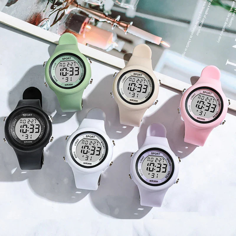 Kids LED Digital Sports Watch – Luminous Waterproof Alarm & Stopwatch for Boys and Girls