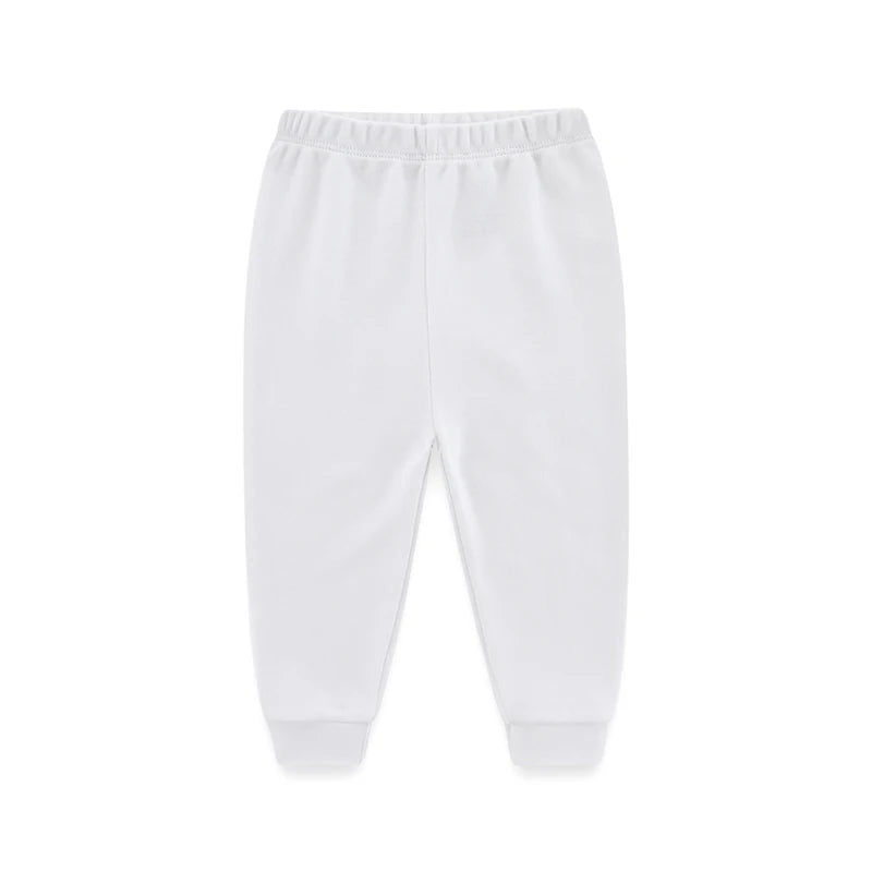 1/3-Pack All-Season 100% Cotton Baby Pants (0-12 Months) Soft Unisex Infant Trousers Elastic Waist Cartoon Print