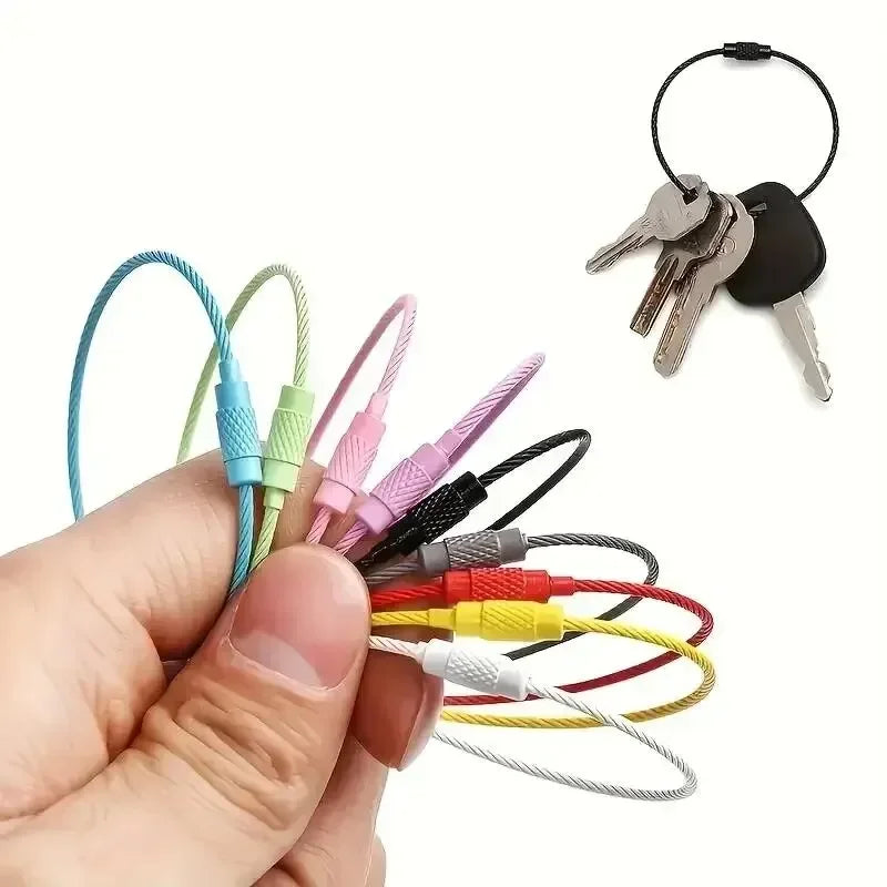 10-Pack Colorful Stainless Steel Wire Luggage Tag Clips – Durable Travel Bag Keychains