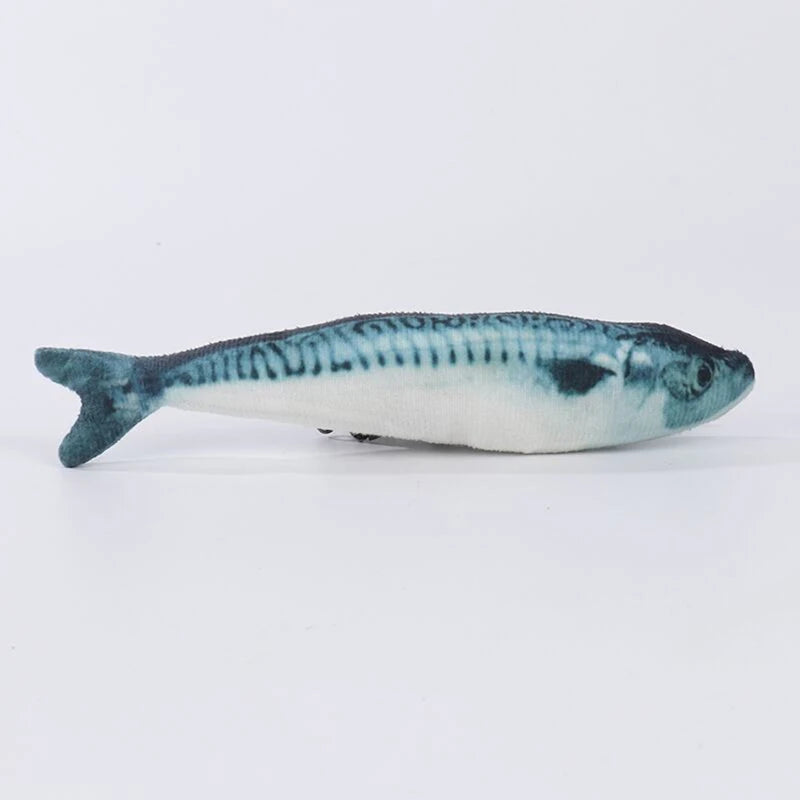 Plush Fish Cat Toy with Catnip - Durable Bite-Resistant Interactive Stuffed Toy for Cats