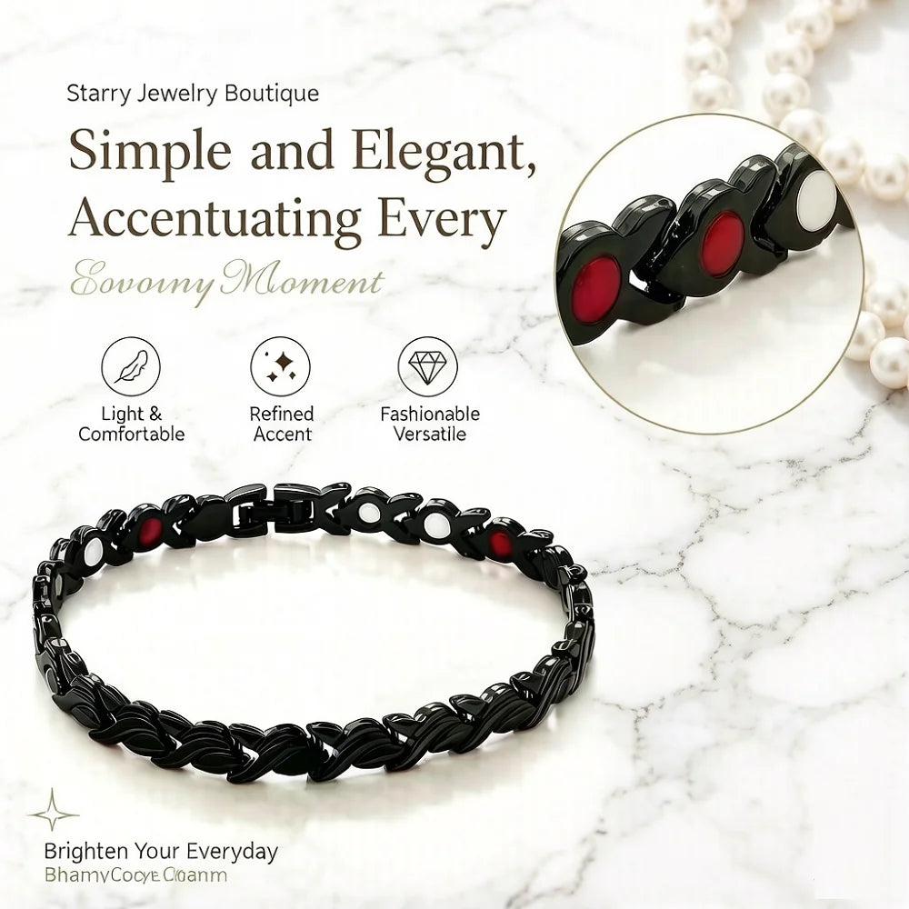 Women's Magnetic Therapy Bracelet - Zinc Alloy Animal Pattern Snake Chain with Toggle Clasp, Fashion Jewelry Gift