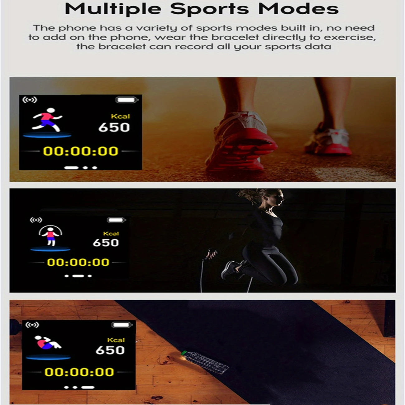 Bluetooth Fitness Smartwatch for Women & Men - Heart Rate, Sleep Monitor, Music Control, Pedometer & Camera Remote (1.3 inch)