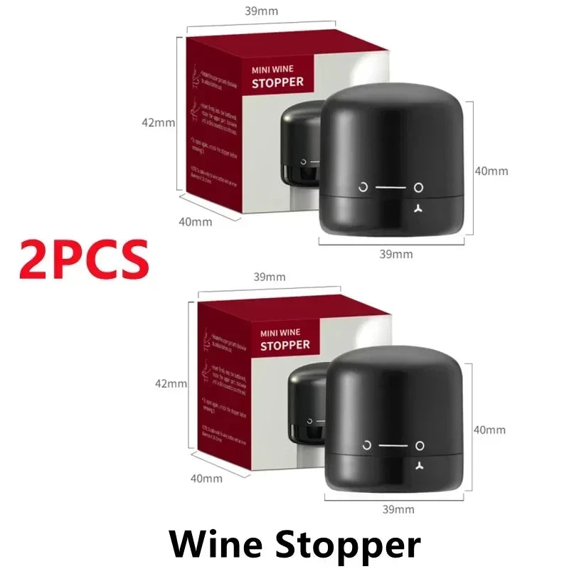 Reusable Wine Bottle Stopper – Silicone & ABS Champagne Sealer, 1 or 2-Pack Airtight Cap for Sparkling Wine, Beer & Soda