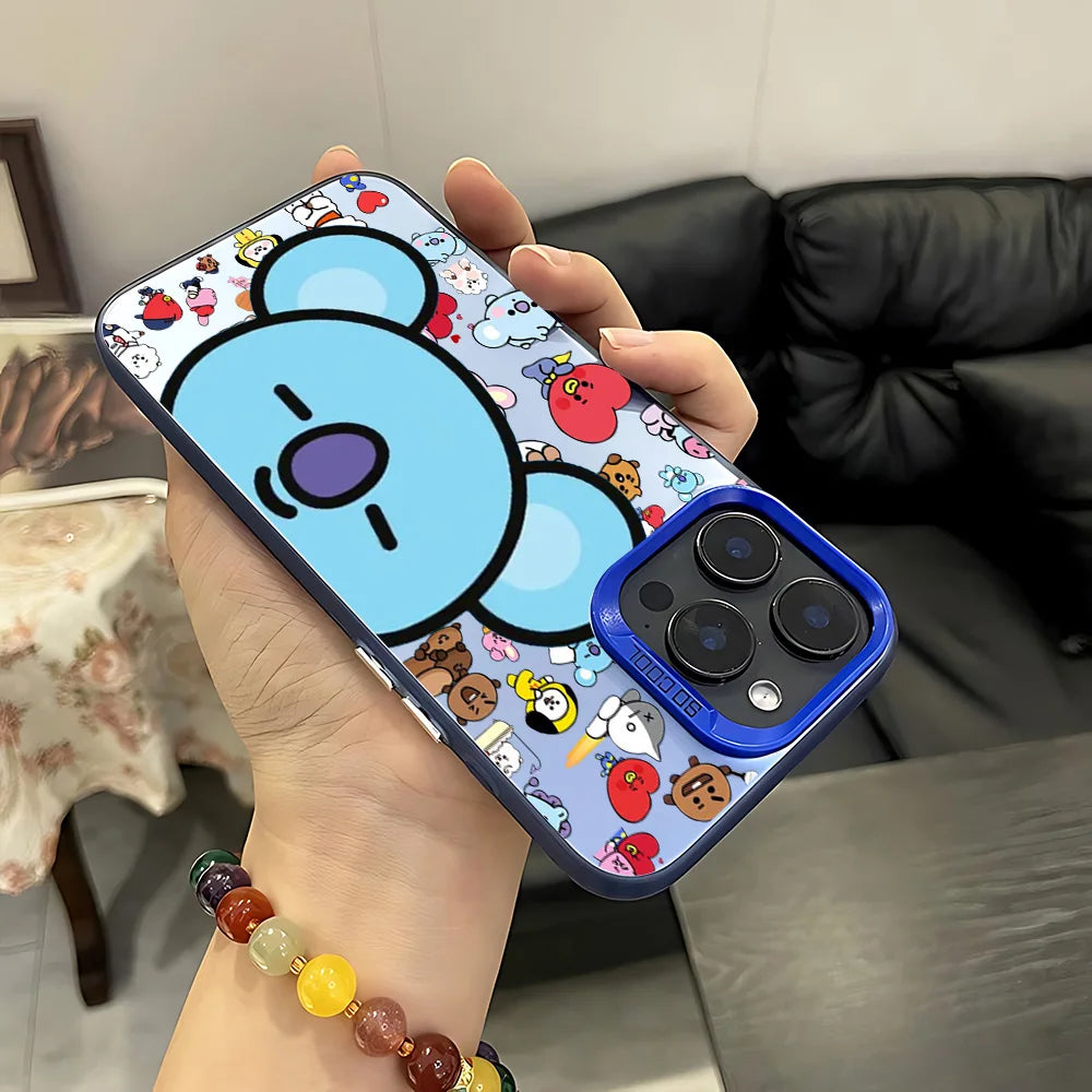 Cute Cartoon Phone Case for iPhone – Matte Silicone Anti-Fall Shockproof Protective Cover