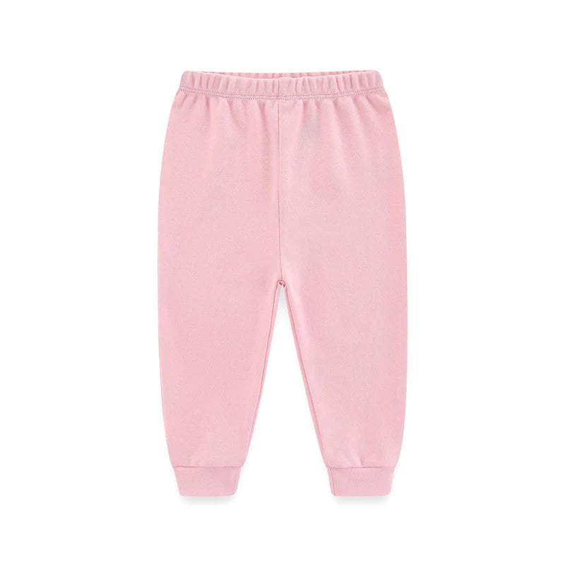1/3-Pack All-Season 100% Cotton Baby Pants (0-12 Months) Soft Unisex Infant Trousers Elastic Waist Cartoon Print