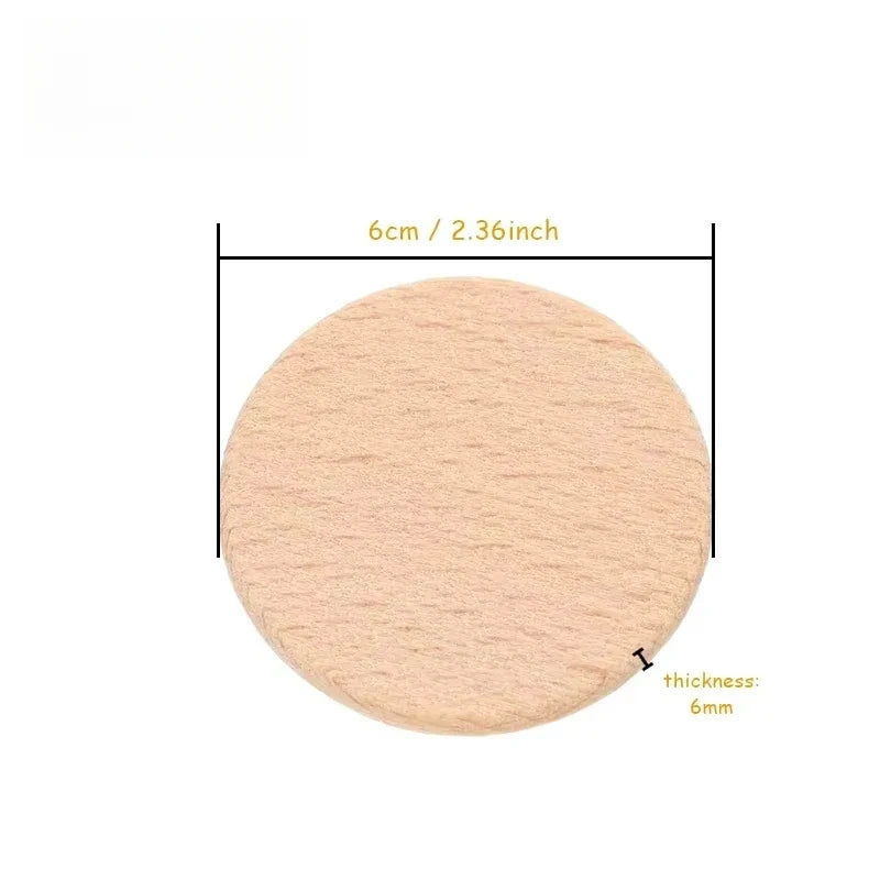 50/100 Pack 4–7 cm (1.57–2.76 in) Unfinished Beech Wood Rounds – Smooth DIY Craft Discs for Painting, Laser Engraving & Home Decor