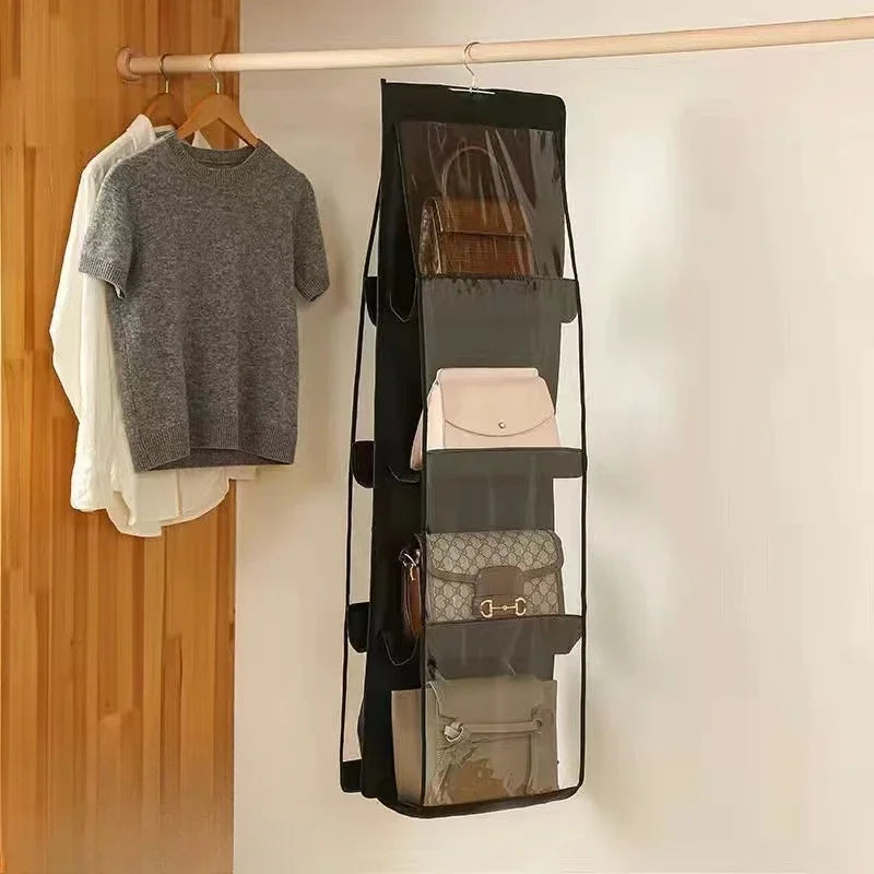 Hanging Bag Organizer 3/4-Layer Transparent Dust-Proof Storage, 36 x 110 cm (14.2 x 43.3 in) - 1-Pack