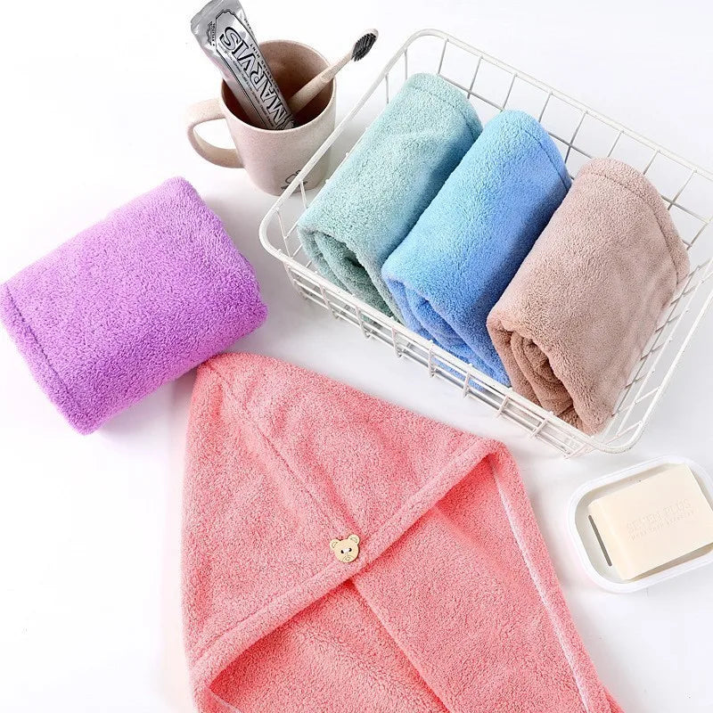 Microfiber Hair Towel Wrap - Fast-Drying High Absorbency Turban for Women, Shower & Daily Use