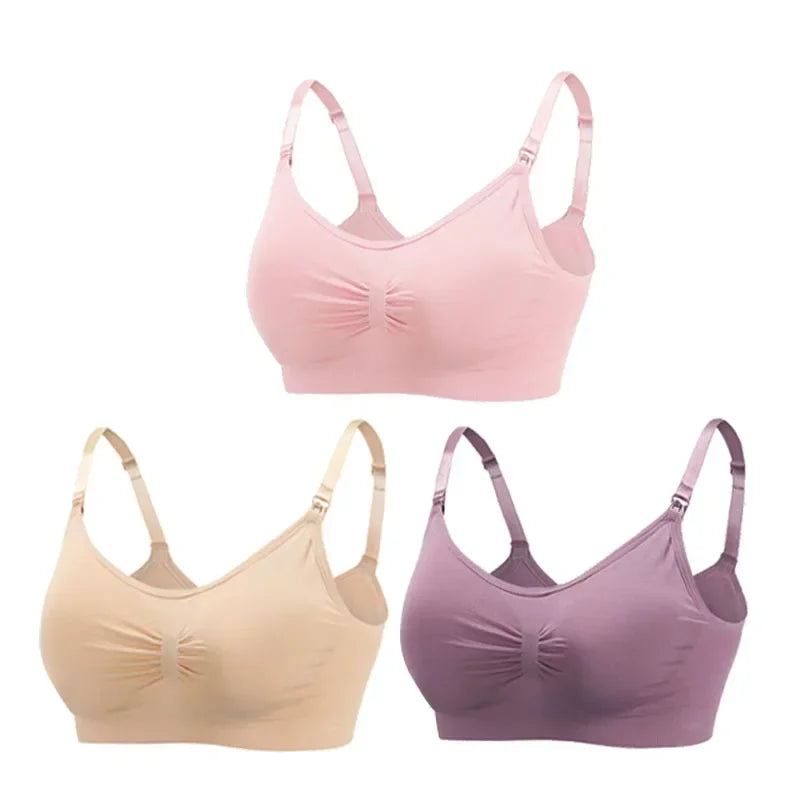 3-Pack Maternity Nursing Bras – Soft Wire-Free Breastfeeding Bra for Pregnancy & Nursing