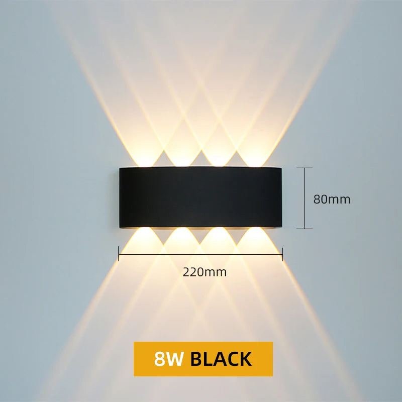FanzyMarket aluminum LED wall light with waterproof IP65 design, up/down outdoor indoor sconce for garden, patio, porch, or stairs.