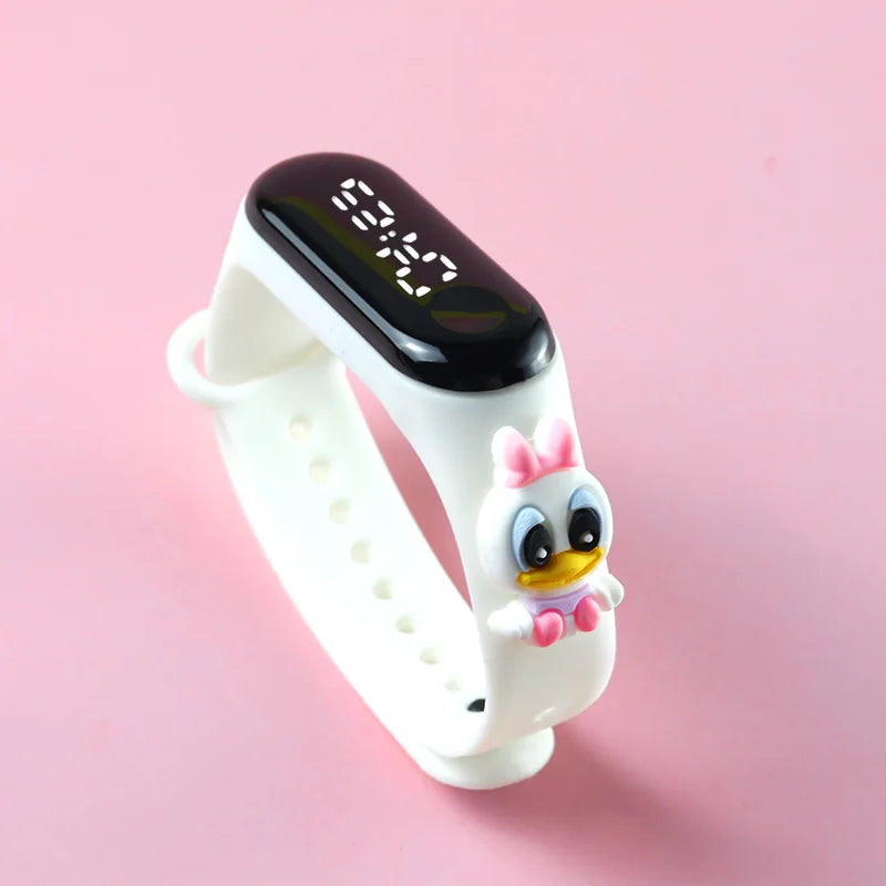 Kids LED Touch Sports Watch – Silicone Digital Bracelet, 45mm Waterproof (5ATM) Cartoon Character Design for Girls & Boys