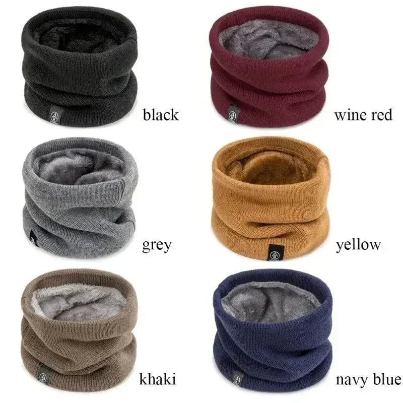 Knitted Neck Warmer Unisex Winter Neck Gaiter Thick Fleece Face Cover for Skiing Running Hiking