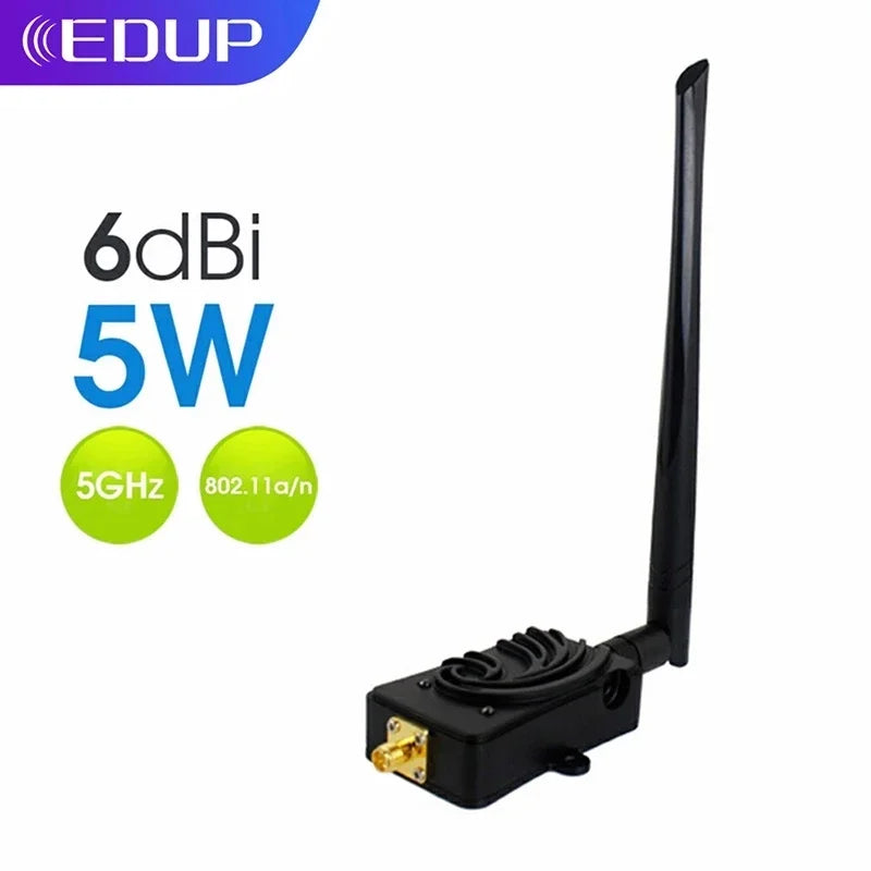 8W 2.4GHz Wi-Fi Signal Amplifier & Range Extender 802.11n — SMA Antenna Adapter (6 dBi, 39 dBm)