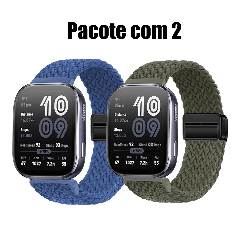 Magnetic Braided Nylon Watch Band — Adjustable Magnetic Clasp Strap for Smartwatches (1-Pack)