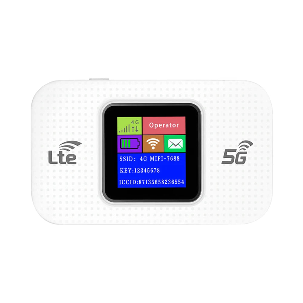 4G LTE Mobile WiFi Router 150Mbps Pocket Hotspot with SIM Slot 3650mAh Battery for Car & Travel