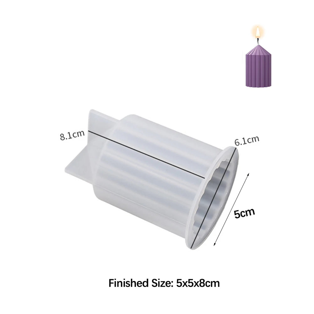 Cylinder Silicone Mold for 3D Scented Candle and Soap Making - DIY Resin, Wax & Plaster Crafts