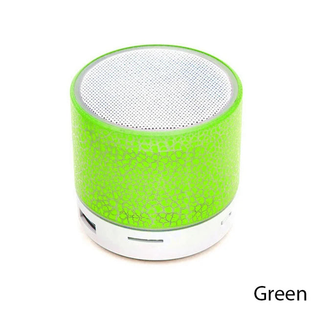 Wireless Bluetooth Speaker with Crack LED Light, USB & SD Card, Built-in Subwoofer — Portable Outdoor Music Player for Smartphone & Computer
