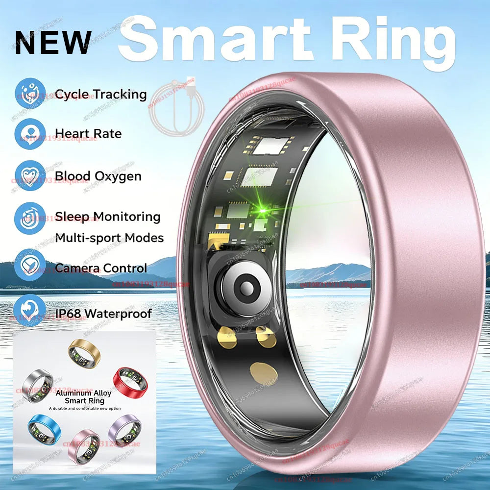 Smart Ring with Charging Case – Unisex Health Tracker, Heart Rate & SpO2 Monitor, Sleep Tracking, IP68 Waterproof, Multi-Sport Modes, Multiple Sizes
