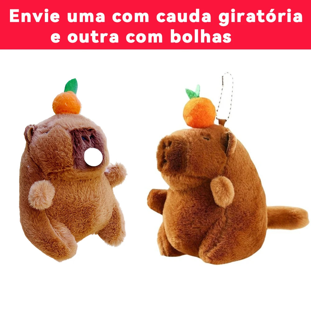 Interactive Capybara Plush Toy - Bubble-Blowing Stress Relief Stuffed Animal Gift for Adults & Couples