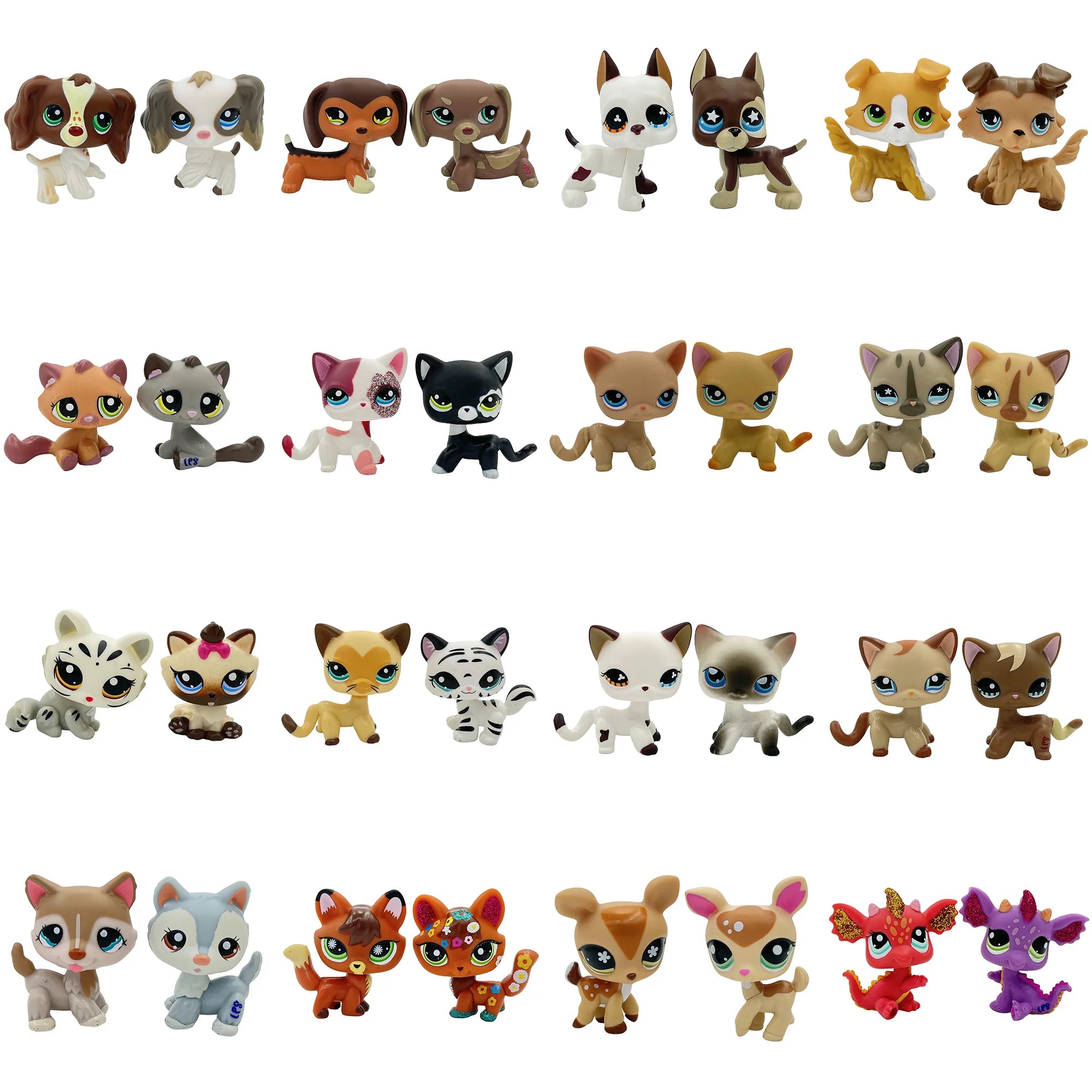 2-Pack Mini Pet Figurines — Cute Dog & Cat PVC Bobble Head Collectibles, 1.5–2 in (4.8–5.5 cm)