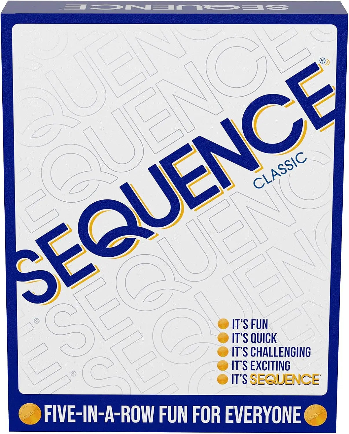 Sequence Family Strategy Board Game - Five-in-a-Row Game for 2+ Players, Ages 7+