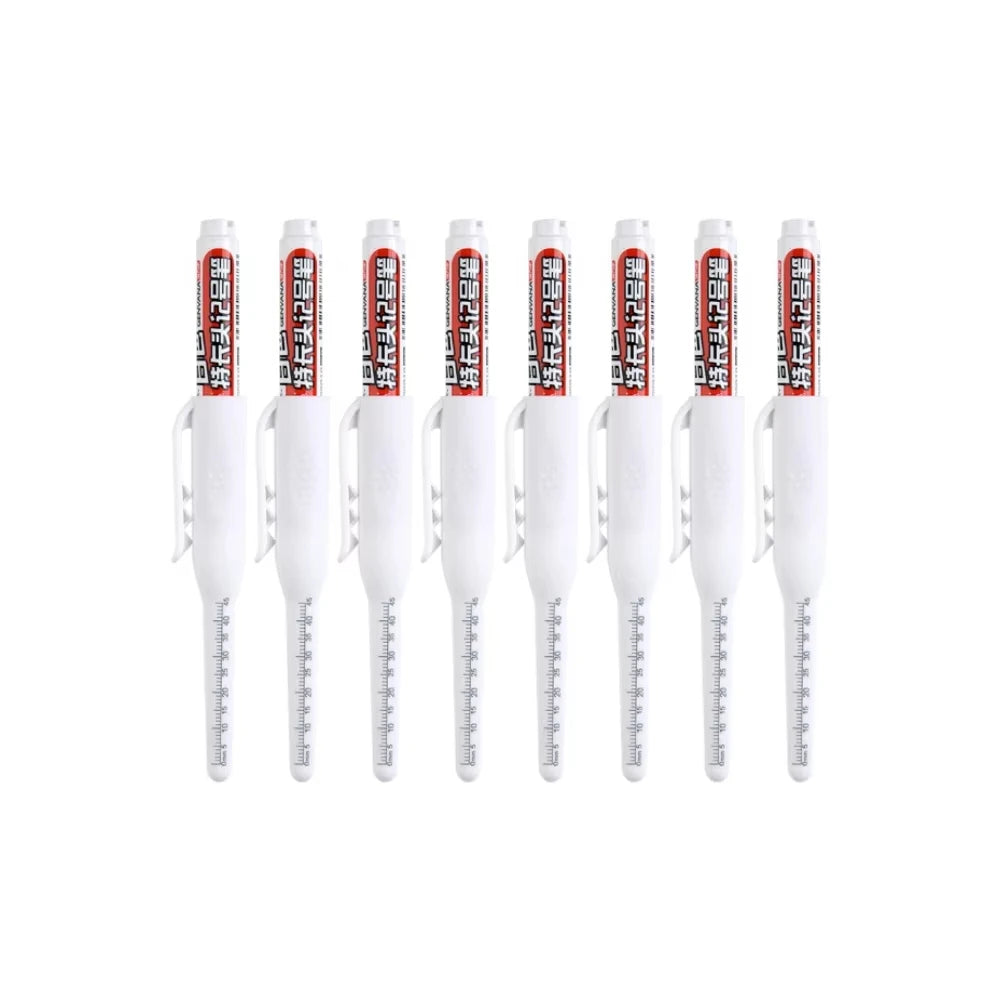 Waterproof Carpenter & Tile Marker Pen 45mm Long Nib — Deep-Hole Woodworking Marker, Black Blue Red (1–6 Pack)