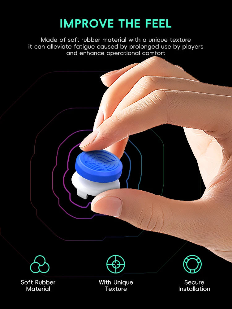 High-Rise Thumbstick Extenders for PS4, PS5 & 8BitDo Ultimate Controller – 2-Pack Silicone Joystick Grips