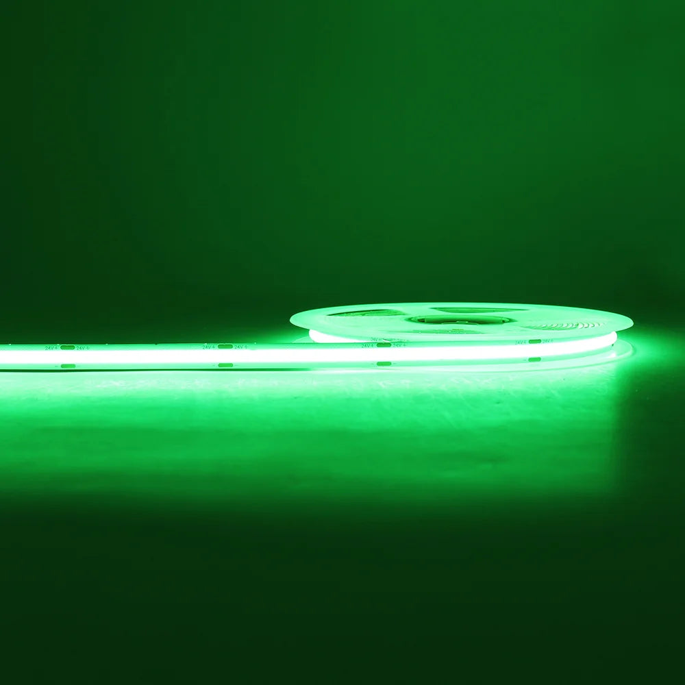 COB LED Strip Light 12V/24V — 3mm 5mm 8mm 10mm PCB Flexible Tape, High CRI >90, RGB & Warm/Cool White (3000K/4000K/6000K)