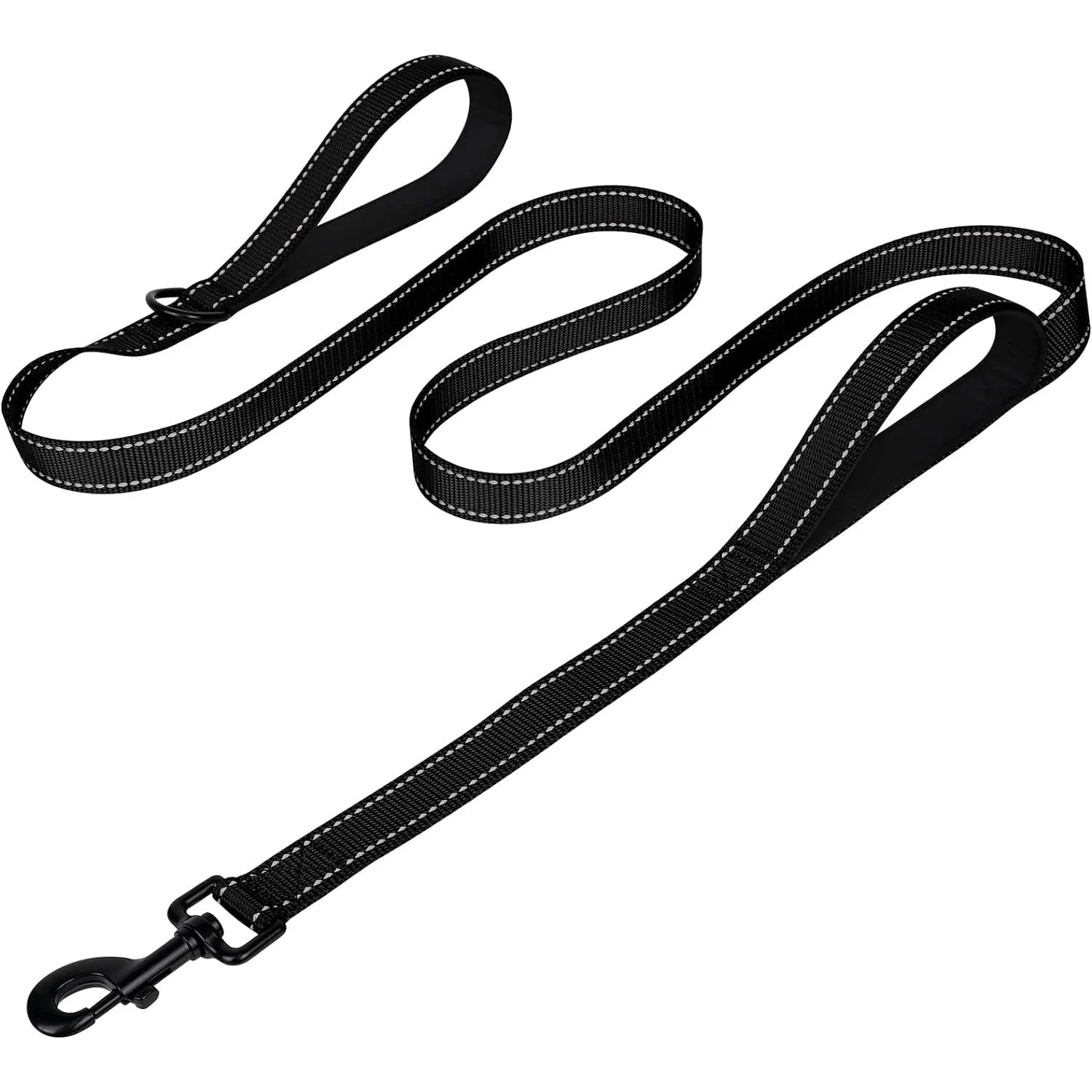 Heavy-Duty Double Handle Reflective Dog Leash for Large & Extra-Large Breeds
