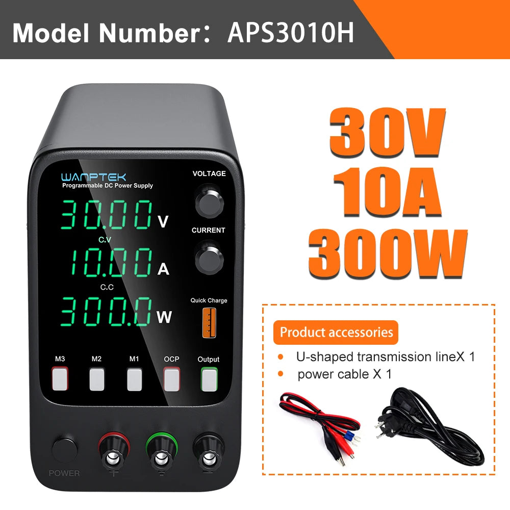 Adjustable DC Bench Power Supply 30V 10A Digital Display | 60V 5A & 120V 3A Options