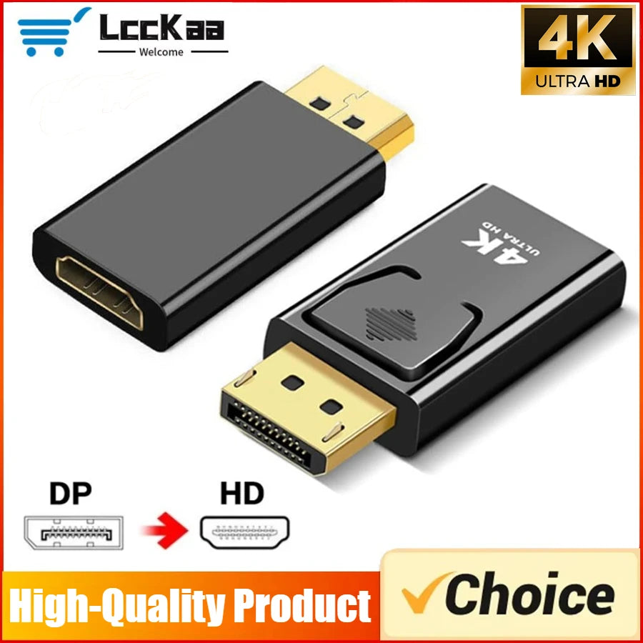 4K DisplayPort to HDMI Adapter – DP to HDMI Converter with Audio for Laptop PC HDTV