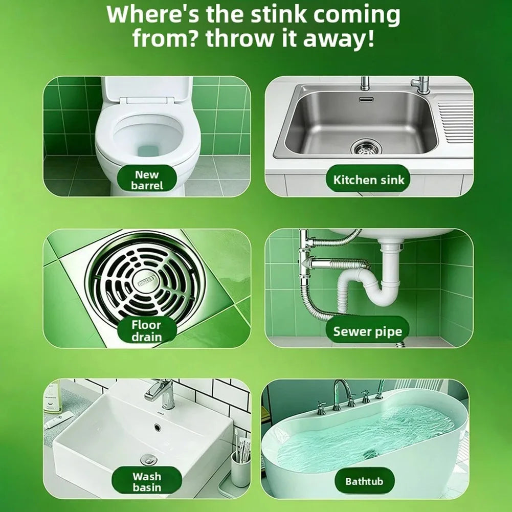 Drain Deodorizer Gel – Scented Sewer & Sink Odor Eliminator, Water-Soluble (30/60/90-Pack Options)