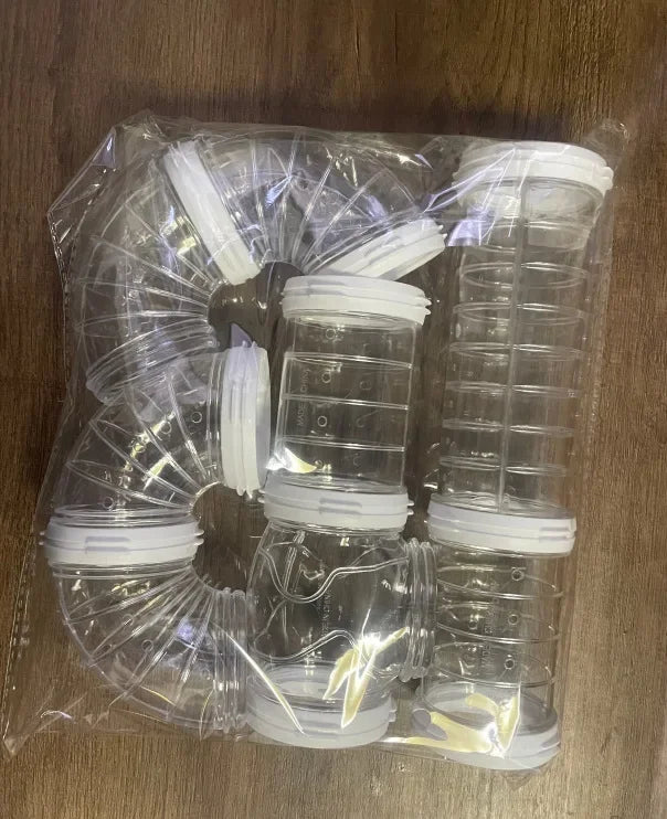 DIY Hamster Tunnel Tube Set 2.2 in (5.5 cm) Cage Connector Maze for Small Pets Blue & White