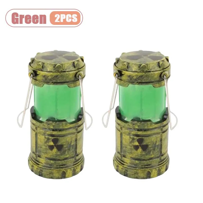 LED Mini Nuclear Reactor Lantern Battery Operated Apocalyptic Night Light for Halloween and Home Decor