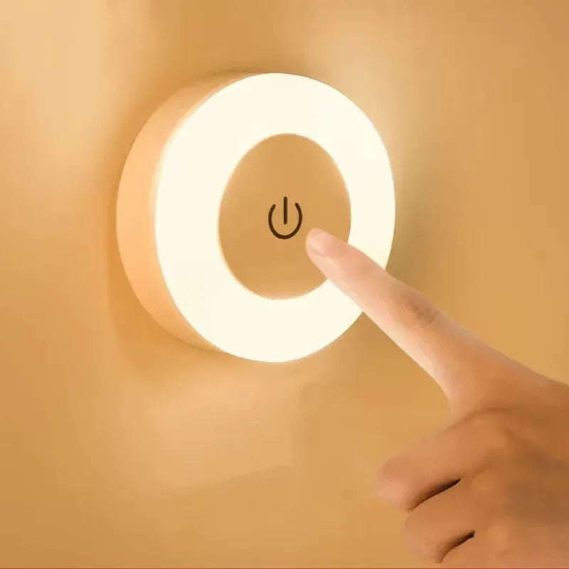 LED USB Rechargeable Touch Wall & Portable Night Light - Dimmable Magnetic Bedside Lamp for Bedroom, Living Room, Nursery