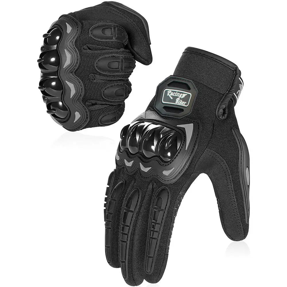 Motorcycle Racing Gloves Breathable Full-Finger Motocross Gloves with Knuckle Protection and Silicone Palm Grip, Unisex Sizes M-XXL