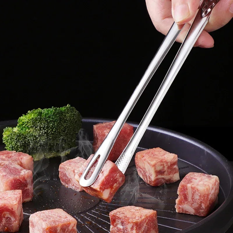 Stainless Steel Kitchen & BBQ Tongs – 9.4 in/11 in (24/28 cm) Grill, Serving & Cooking Tweezers