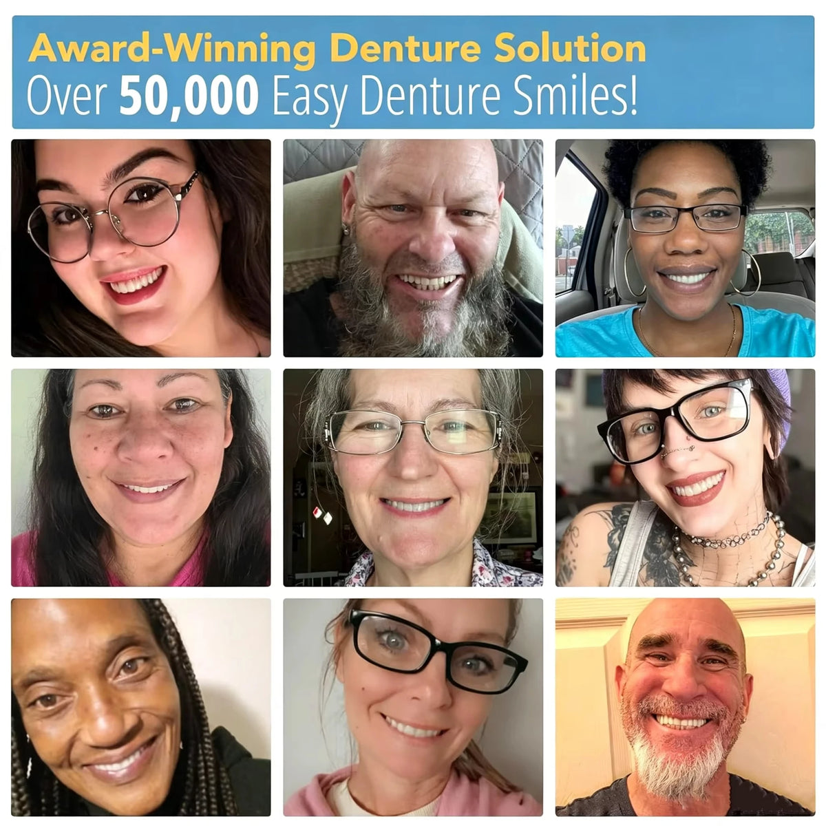Custom Upper & Lower Full Mouth Silicone Dentures, Lifelike Natural Teeth and All-Day Comfort