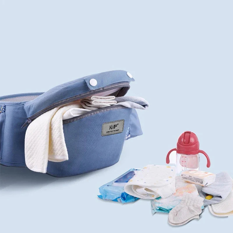 Ergonomic Newborn & Infant Hipseat Baby Carrier Sling — Front & Back Facing Travel Kangaroo Wrap