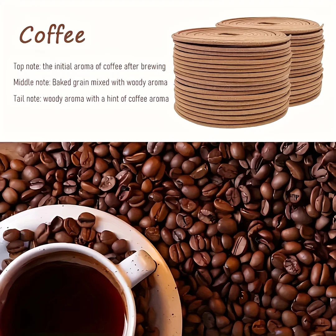 Coffee Scented Coil Incense with Stand — Sandalwood Aromatic Burner for Yoga, Meditation & Home Fragrance