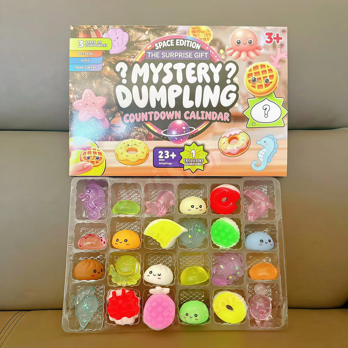 Christmas Squishy Advent Calendar - 24-Day Dumpling Squishies Slow-Rising Countdown Gift