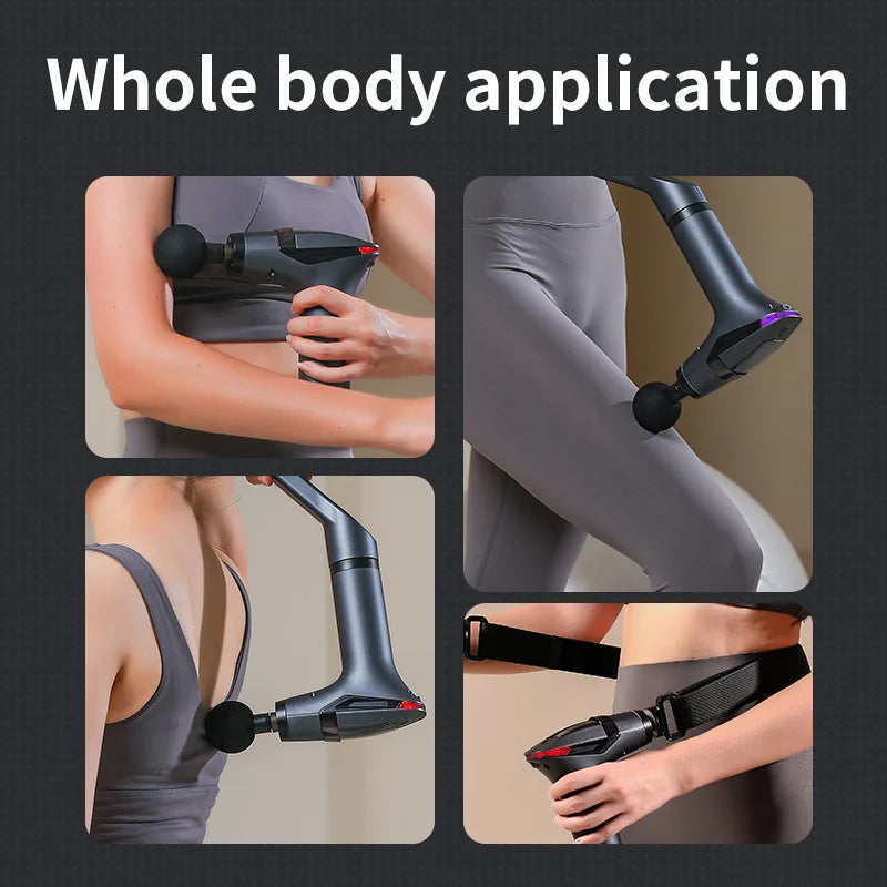 Long-Handle Deep Tissue Massage Gun – Percussion Muscle Relaxation, 12-Speed Rechargeable with USB-C