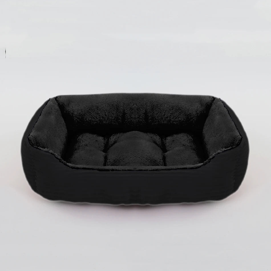 Plush Square Pet Bed for Dogs & Cats, Calming Kennel Sofa Cushion in Multiple Sizes (XS-XXL)