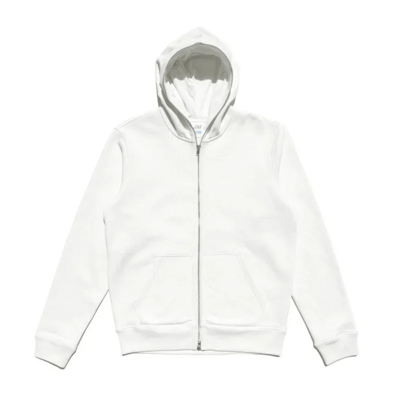 Unisex Full-Zip Fleece Hoodie - Long Sleeve Hooded Sweatshirt, Casual Streetwear